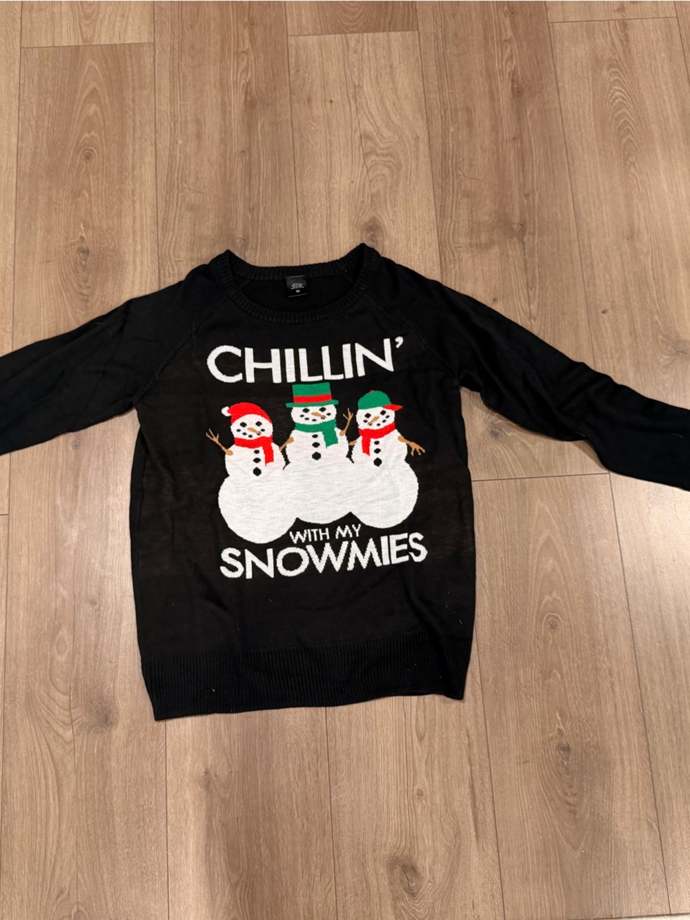 Black "Chillin' With My Snowmies" Holiday Sweater